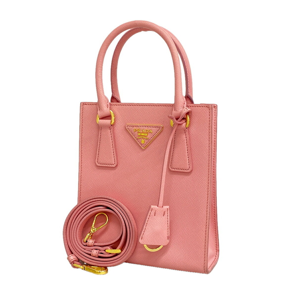Prada Saffiano Leather Handbag, Pink, 2-Way Bag for Women